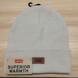 Levi's Beige Knit Beanie Adult One Size Fits Most 🆕